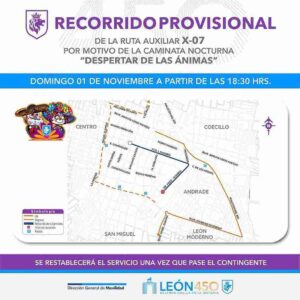 POR FESTIVIDAD DE DÍA DE MUERTOS HABRÁ AJUSTES EN LAS RUTAS DEL TRANSPORTE